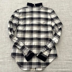 RARE Thom Browne plaid cotton velvet shirt